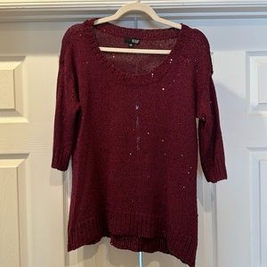 A.n.a. Sequined 3/4 sleeve sweater.